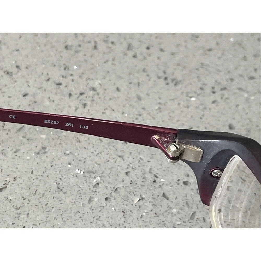 Essence Eyewear ES257 261 53-20-135 Burgundy Half Rim Eyeglasses Frames ONLY